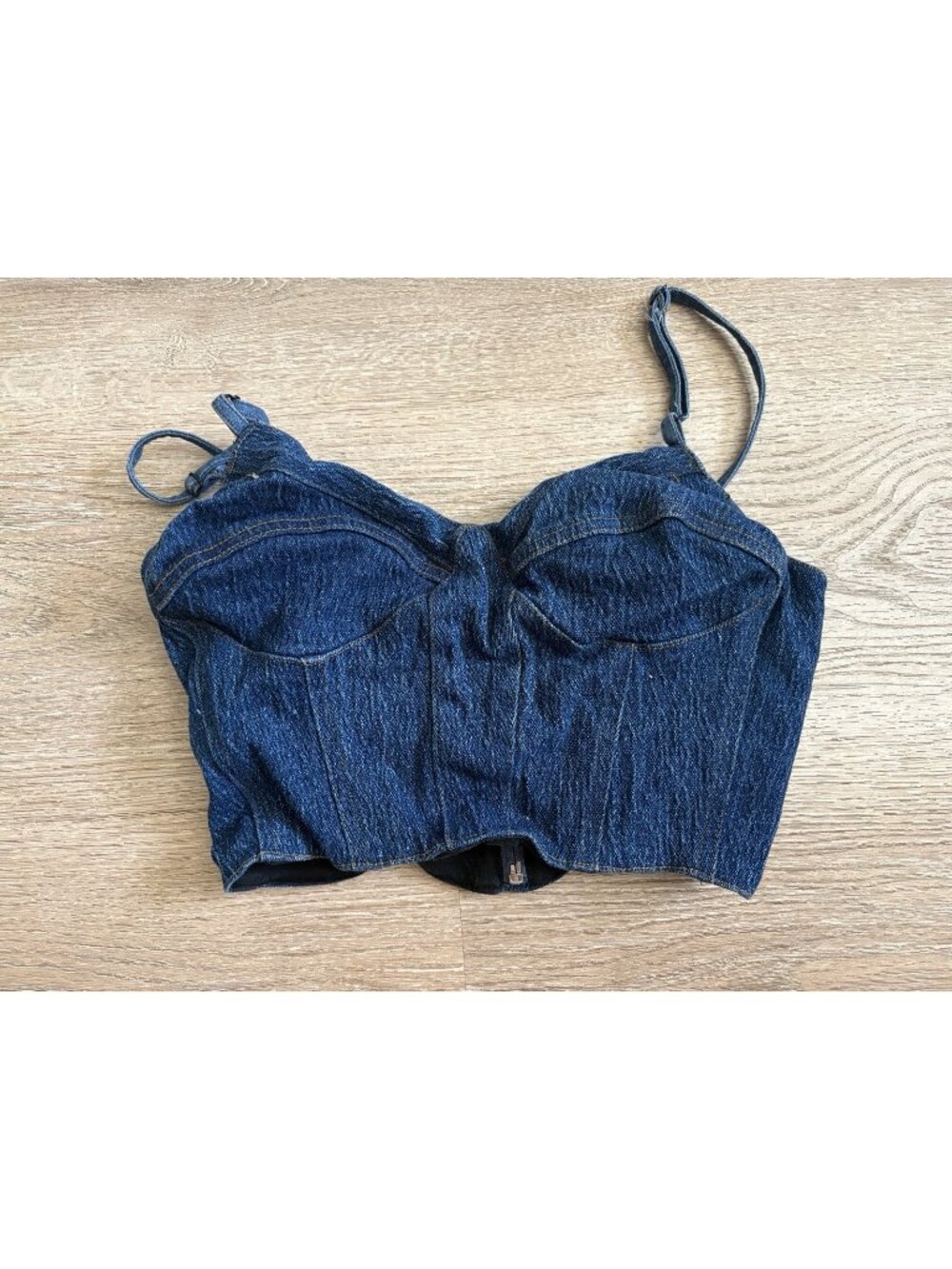 Styles To Go Brand Jean Halter Top Size Small Y2K Zip Closure